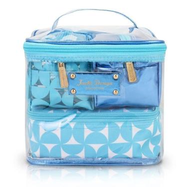 Imagem de Kit De Necessaire Com 4 Pçs Glitz Jacki Design Azul