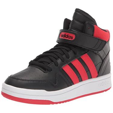 Imagem de adidas Tênis de basquete infantil unissex Postmove Mid, Preto/vermelho vívido/branco, 20