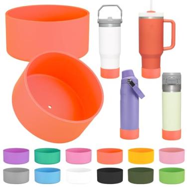 Imagem de 2 peças de capa de silicone para garrafa de água Stanley IceFlow Fast Flow 680 g, amortecedor de bota de silicone para Stanley Quencher 1,134 g, para IceFlow 590 ml, para garrafa Quick Flip GO 680 g