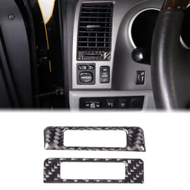 Imagem de Adesivo de acabamento da moldura do interruptor de saída de ar do motorista de carro compatível com Toyot@a Tundra 2007-2013 console central painel de controle de ar condicionado painel decorativo