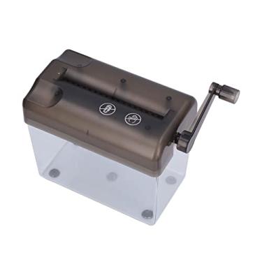 Imagem de Triturador de Papel Manual Estrutura Compacta Portátil Operação Simples Triturador de Manivela para Escritório Desktop Casa (Cinza)