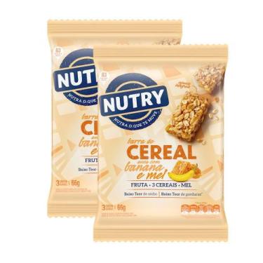Imagem de Kit 2 Barra de Cereais Nutry Aveia, Banana e Mel 3 Unidades com 22g Ca