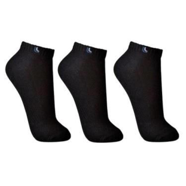 Imagem de Kit 3 Pares Meia Cano Baixo Lupo Masculina - Preto, 37/40