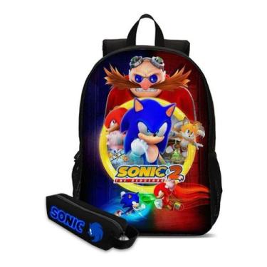 Imagem de Kit Mochila Escolar Com Estojo Infantil Sonic Volta Ás Aulas - Thuco G