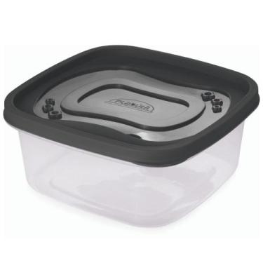 Imagem de Pote de plástico Clic quadrado 580ml Plasutil ref.13901