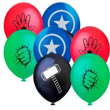 Imagem de 50 Bexigas Balão VIngador N11 Decoração festa Herois mais cor - joy