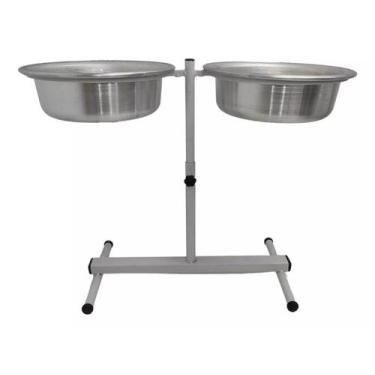 Imagem de Pote Vasilha Ração E Água Comedouro Duplo Alumínio Pet 1,5L - O Plano 