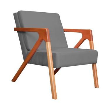 Imagem de Poltrona Luxo Monalisa Suede Cores - DS Estofados, Cinza