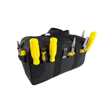 Imagem de Bolsa De Lona Mala Para Ferramentas Eletricista 8 Divisões - Art Mania