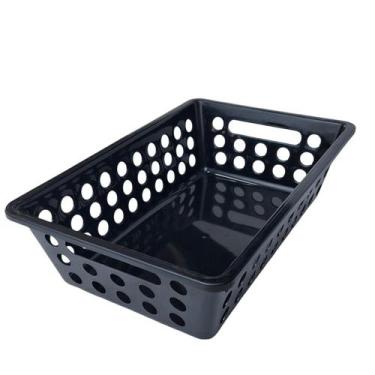 Imagem de CESTO MULTIUSO PRETO 19x8x29CM CESTINHO CESTINHA VAZADA CT-03 - SOLRAC