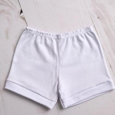Imagem de SHORT TAPA FRALDA Bebê  SUEDINE 100% ALGODÃO - LETICIA CAT, Branco, M