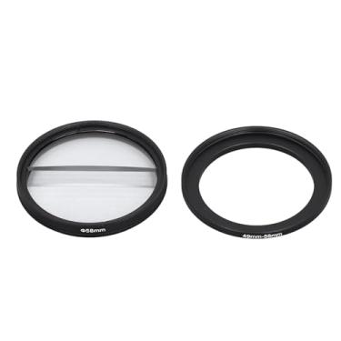 Imagem de Filtro de meia lua dupla de 49 mm: filtro de efeitos especiais para retrato e fotografia cênica, filtro de lente dioptria dividida para acessórios de câmera digital e SLR