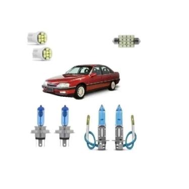 Imagem de Kit Lâmpada Gm Chevrolet Omega Super Branca Farol H4 H3 Led