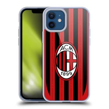 Imagem de Head Case Designs Capa de gel macio oficialmente licenciada AC Milan Home 2024/25 Crest Kit compatível com Apple iPhone 12 / iPhone 12 Pro