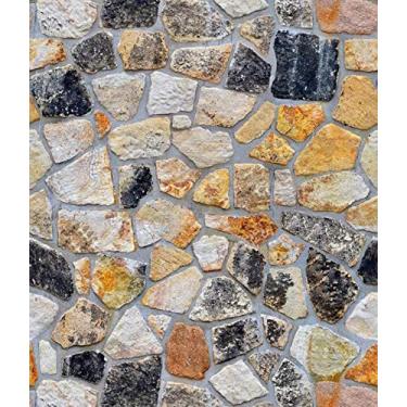 Imagem de Papel de parede de pedra autoadesiva da Yancorp, papel de contato de tijolo, lareira, cozinha, painel de trás para cozinha, porta de parede, balcão de bancada, forros (45 x 120 cm, tijolo)