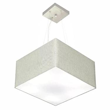 Imagem de Lustre Pendente Quadrado Cúpula Tecido 25/40x40 cm, Vivare Iluminação, Pendente4195 CZ, Cinza, Médio