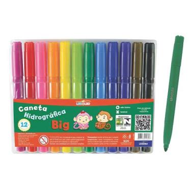 Imagem de Caneta hidrocor hidrográfica big 12 cores - leo&leo