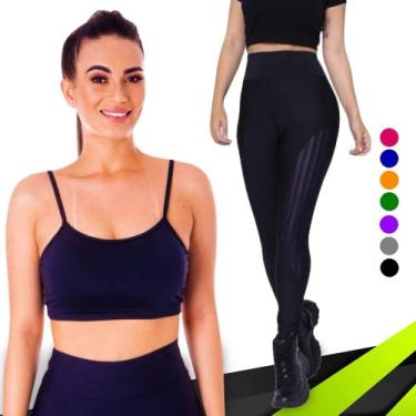 Imagem de KIT conjunto TOP ALÇA FINA bojo + CALÇA LEG LEGGING REDINHA Feminino A