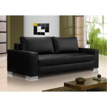 Imagem de Sofá de 2 Lugares, Revestimento Sintético Preto - MON005 - SOFÁ DIRETO