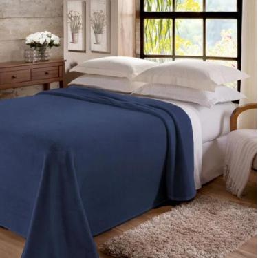 Imagem de Cobertor Casal Dyuri Toque Macio C/Cinta Azul Marinho 180x220cm - Joli