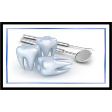 Imagem de Quadro Decorativo Dentista Dente Ferramentas Espelho Odontologia Consu