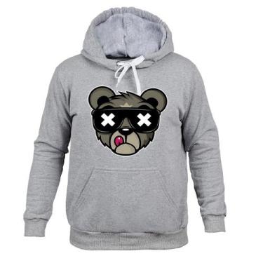 Imagem de Moletom Unissex Canguru Urso Bolado - Surprass, Cinza, M