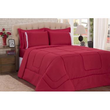 Imagem de Kit 06 Peças Edredom Dupla Face Casal Queen Size Com Lençol - Deccoral