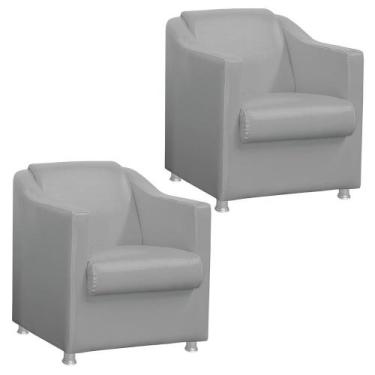 Imagem de Kit 2 Poltronas Tilla Decorativa Escritório Cor Cinza - Nerosinteriore