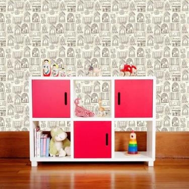 Imagem de Adesivo de Parede Janelas Retrô 310x58cm - PapeldeParedeDigital