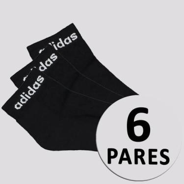 Imagem de Kit Meia Adidas Logo Linear Ankle 6 Pares Preto, G