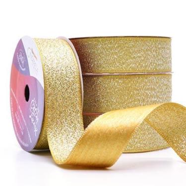 Imagem de Fita de Cetim Com Lurex Prata Nº 05 22mm Com 10 Metros - Cinderela, DO