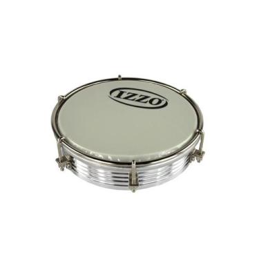 Imagem de Tamborim 06 Polegadas Alumínio Anodizado Prata Com Pele - Izzo, Alumín