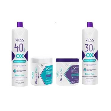 Imagem de Vloss 2 xPó Descolorante 500g +2 Emusão reveladora Ox 30+40