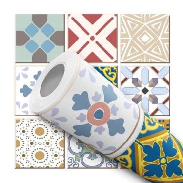 Imagem de Papel De Parede Vinílico Ladrilho Português Cozinha 12m - DELIQUADROS,