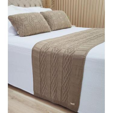 Imagem de Manta Peseira Tricot Cama King 260x60cm +2 Capa de Almofada C1 - USUFR