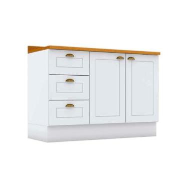 Imagem de Módulo Cozinha Henn Americana Balcão p/ Pia c/ Tampo c/ 2 Portas e 3 G