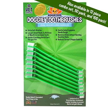 Imagem de Bodhi Dog Escova de Dentes Longa para Cães com Duas Cabeças | Escova de Dentes para Cães e Gatos com Cerdas Macias para Cuidados Dentários de Animais de Estimação | Escova de Dentes para Animais de Es