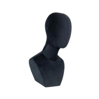 Imagem de harayaa Suporte de exposição de peruca de modelo de cabeça de manequim para shopping, suporte estável, suporte de chapéu, suporte de exposição de peruca para, Preto