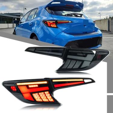 Imagem de Conjunto de luzes traseiras de LED compatível com Toyota Corolla Hatchback E210 2019-2025 Animação de inicialização sequencial sequencial acessório de lâmpadas traseiras pretas