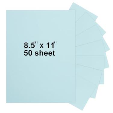 Imagem de 50 peças de cartolina azul pastel de 21,5 x 28 cm, papel de convite em branco para impressão, capa de 33,6 kg, 200 g/m²