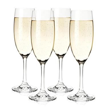 Imagem de True Conjunto de 4 taças de champanhe Cuvée – taças de vinho espumante de cristal, conjunto de taças de vinho com haste – 200 ml