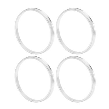 Imagem de INFINAUTO Anéis centrais de cubo de roda de carro OD 110,1 mm para ID 100,1 mm eixo central de rodas com absorção de choque Hubrings liga de alumínio tom prata durável
