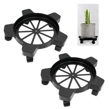 Imagem de KOBSAINF Carrinho de Balde de 5 Galões com 5 Rodízios Giratórios de Rolamento Suave, 75 Libras, Sem Tombamento Ou Derramamento para Balde de 5 Galões E Vaso de Flores, 11" de Diâmetro Interno, Preto(2