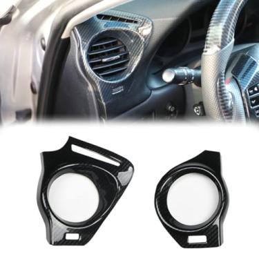 Imagem de Bayyee 1 par de acabamento de saída de saída de ar lateral de painel interno de fibra de carbono para Lexus IS250 300 350 2006 2007 2008 2009 2010 2011 2012