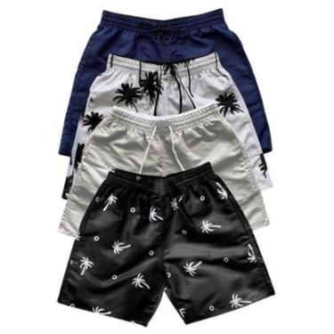Imagem de Kit 4 Bermudas Tactel Moda Praia Masculina Com Bolsos-Masculino