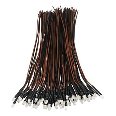 Imagem de EDGELEC 50 peças de luzes de LED brancas quentes de 3 mm de 12 Volts pré-conectadas 7,9 polegadas DC 12 V luz LED difusa lentes coloridas pequenas lâmpadas de LED