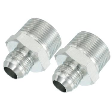 Imagem de PATIKIL Conectores de mamilo redutores hexagonais Adaptador de tubo macho 37° Flare JIC x 1-1/10.2 cm macho NPT, pacote com 2 adaptadores de bocal redutor de encaixe de tubulação Encaixe hidráulico de