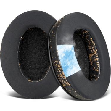Imagem de SOULWIT Almofada de substituição para Audio-Technica ATH M50X/M40X, HyperX Cloud/Alpha, SteelSeries Arctis, Sony MDR-1ABT/1RBT/1RNC/7506, Turtle Beach Stealth 420X/600 - Manchas Douradas