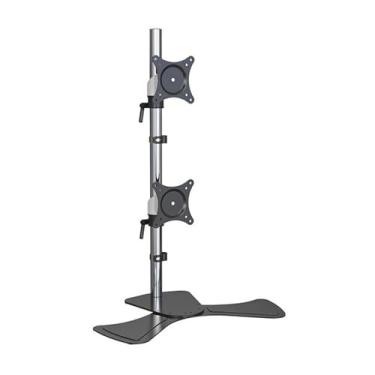 Imagem de LICONG-2020 Suporte de monitor duplo para mesa, suporte vertical para monitor de tela, suporte de monitor duplo independente para telas de 17 a 27 polegadas dentro do suporte de exibição de 8 kg