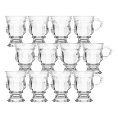 Imagem de Jogo 12 Caneca de Café 117ml Hanover Vidro Cristalino Transparente Xíc